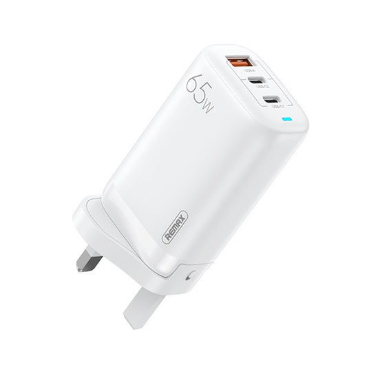 REMAX RP-U55 Territory Series 65W USB+Dual USB-C / Type-C Interface Fast Charger, Specification:UK Plug(White) - Apple Accessories by REMAX | Online Shopping UK | buy2fix