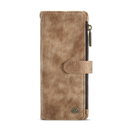 For Samsung Galaxy Z Fold4 5G CaseMe C30 Multifunctional Card Slots Zipper Phone Leather Phone Case(Brown) - Galaxy Z Fold4 5G Cases by CaseMe | Online Shopping UK | buy2fix