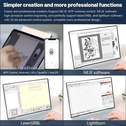 NEJE MASTER 3 Plus Laser Engraver with A40630 Laser Module(EU Plug) - DIY Engraving Machines by NEJE | Online Shopping UK | buy2fix