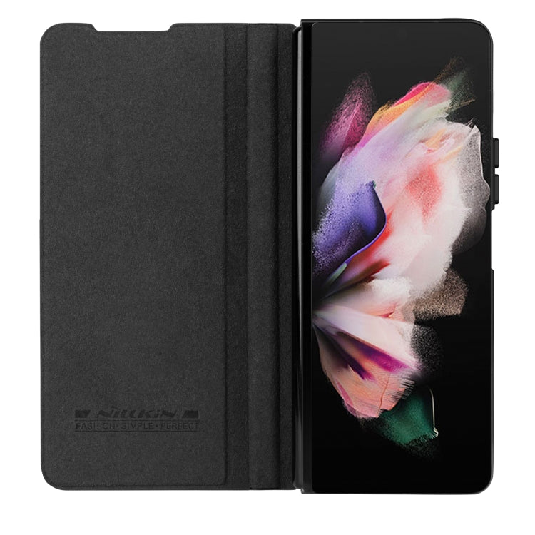 For Samsung Galaxy Z Fold4 5G NILLKIN QIN Series Pro Sliding Camera Cover Design Leather Phone Case(Black) - Galaxy Z Fold4 5G Cases by NILLKIN | Online Shopping UK | buy2fix