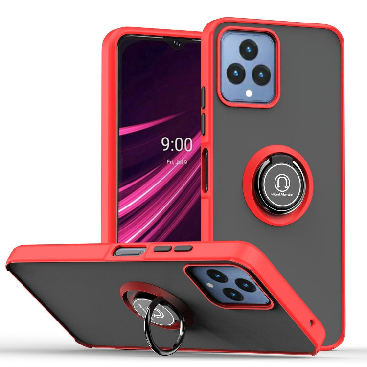 For T-Mobile REVVL 6 5G Q Shadow 1 Series TPU + PC Phone Case with Ring(Red) - More Brand by buy2fix | Online Shopping UK | buy2fix