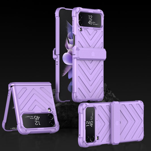 For Samsung Galaxy Z Flip4 GKK Magnetic Folding Swivel Armored Phone Case with Hinges(Purple) - Galaxy Z Flip4 5G Cases by GKK | Online Shopping UK | buy2fix