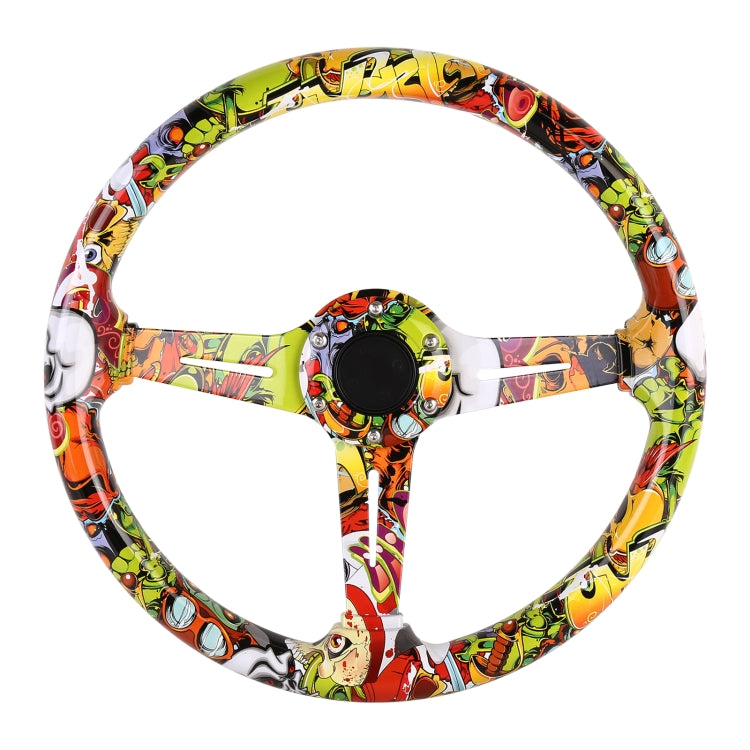 35cm Car Racing Graffiti ABS Steering Wheel(Style 3) - In Car by buy2fix | Online Shopping UK | buy2fix