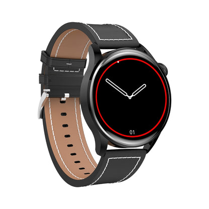 GW69 Smart Watch, Support BT Call / Heart Rate / Blood Pressure / Blood Oxygen(Black + Leather Strap Black) - Smart Wear by buy2fix | Online Shopping UK | buy2fix