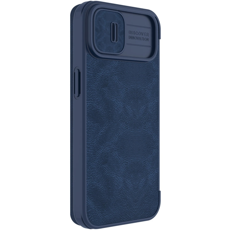 For iPhone 14 Plus  NILLKIN QIN Series Pro Crazy Horse Texture Leather Case(Blue) - iPhone 14 Plus Cases by NILLKIN | Online Shopping UK | buy2fix