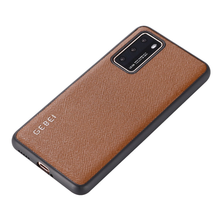 For Huawei P40 Pro GEBEI Full-coverage Shockproof Leather Protective Case(Brown) - Huawei Cases by GEBEI | Online Shopping UK | buy2fix