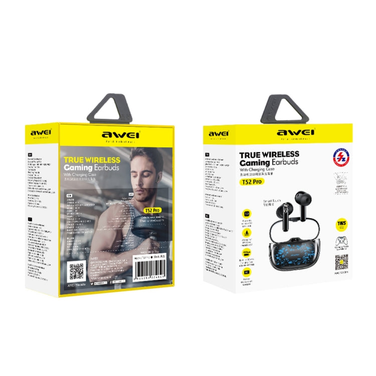 awei T52 Pro True Wireles Gaming Bluetooth Earbuds(Starry Pattern) - Bluetooth Earphone by awei | Online Shopping UK | buy2fix