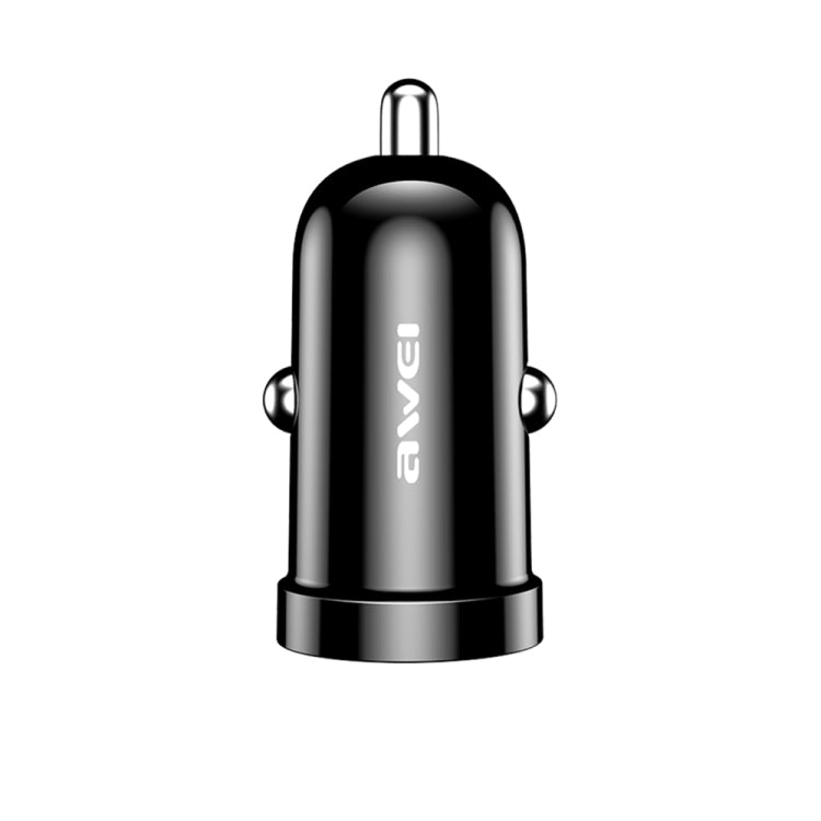 awei C-826 Mini Dual USB 2.4A Car Charger(Black) - In Car by awei | Online Shopping UK | buy2fix