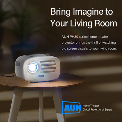 AUN PH30S 2.7 inch 150 Lumens 1280x720P Android 9.0 LED Mini Projector, Plug Type:EU Plug(Green) - Consumer Electronics by AUN | Online Shopping UK | buy2fix