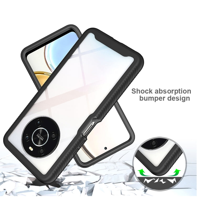 For Honor X9 4G / 5G / Magic 4 Lite Starry Sky Solid Color Shockproof TPU Clear PC Phone Case(Black) - Mobile Accessories by buy2fix | Online Shopping UK | buy2fix