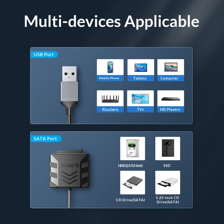 ORICO UTS1 USB 2.0 2.5-inch SATA HDD Adapter, Cable Length:0.5m - USB to IDE / SATA by ORICO | Online Shopping UK | buy2fix