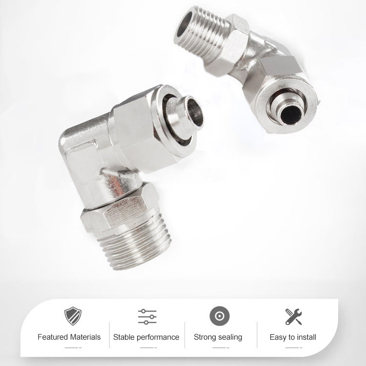 PL12-03 LAIZE Nickel Plated Copper Trachea Quick Fitting Twist Swivel Elbow Lock Female Connector -  by LAIZE | Online Shopping UK | buy2fix