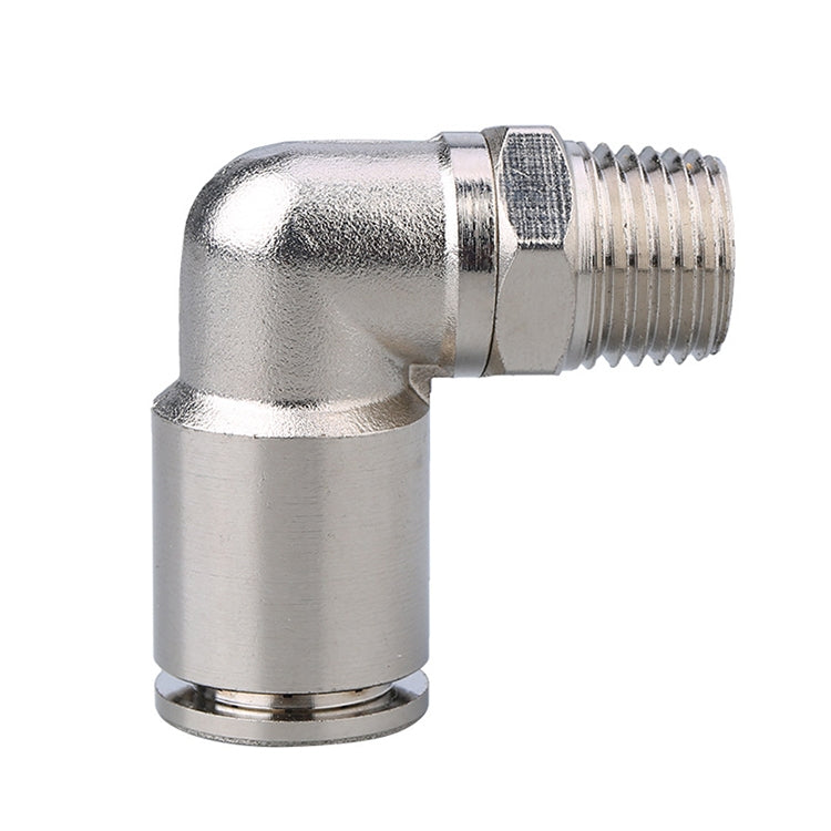 PL6-02 LAIZE Nickel Plated Copper Elbow Male Thread Pneumatic Quick Fitting Connector -  by LAIZE | Online Shopping UK | buy2fix