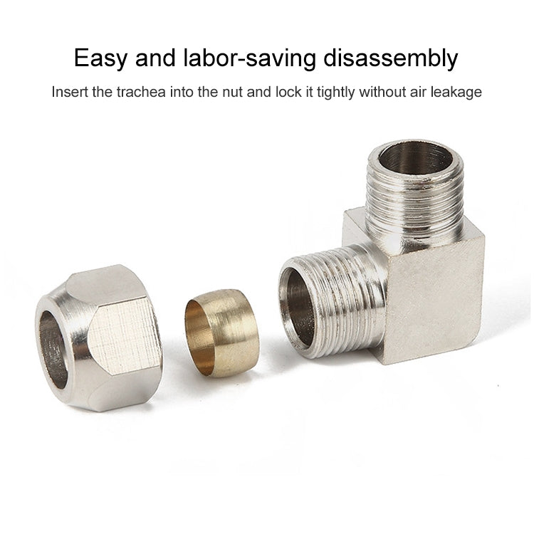PL10-03 LAIZE Nickel Plated Copper Reducer Elbow Pneumatic Quick Fitting Connector -  by LAIZE | Online Shopping UK | buy2fix