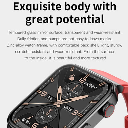 E500 1.83 inch HD Square Screen Leather Watch Strap Smart Watch Supports ECG Monitoring / Non-invasive Blood Sugar(Black) - Smart Wear by buy2fix | Online Shopping UK | buy2fix