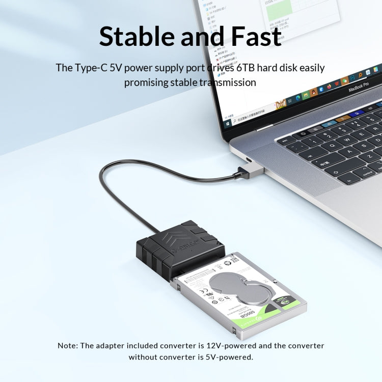 ORICO UTS1 USB 3.0 2.5-inch SATA HDD Adapter with 12V 2A Power Adapter, Cable Length:1m(EU Plug) - USB to IDE / SATA by ORICO | Online Shopping UK | buy2fix