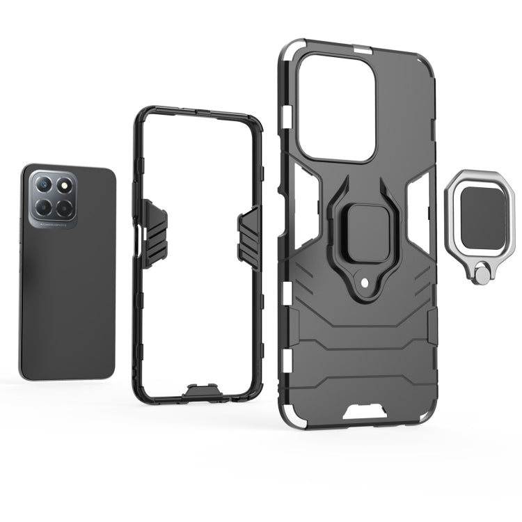 For Honor X8 5G Magnetic Ring Holder PC + TPU Phone Case(Black) - Honor Cases by buy2fix | Online Shopping UK | buy2fix
