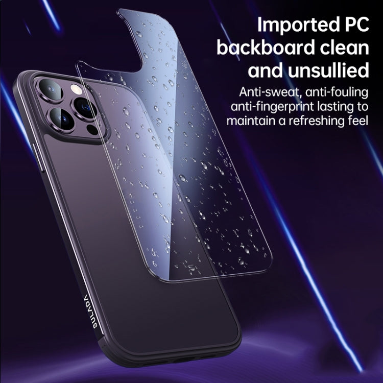 For iPhone 14 Pro Max SULADA Metal Frame + Nano Glass + TPU Phone Case(Dark Purple) - iPhone 14 Pro Max Cases by SULADA | Online Shopping UK | buy2fix