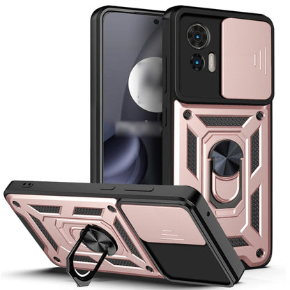 For Motorola Edge 30 Neo Sliding Camera Cover Design TPU+PC Phone Case(Rose Gold) - Motorola Cases by buy2fix | Online Shopping UK | buy2fix