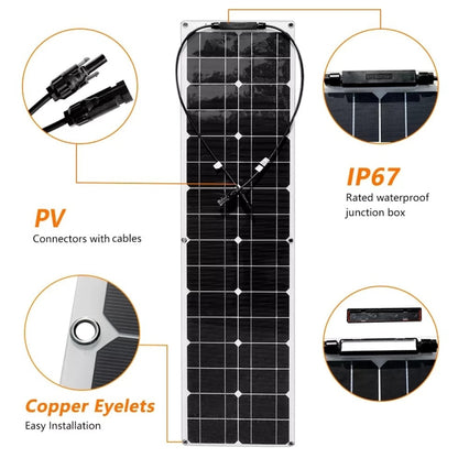 100W Dual Board with 40A Controller PV System Solar Panel(White) - Consumer Electronics by buy2fix | Online Shopping UK | buy2fix