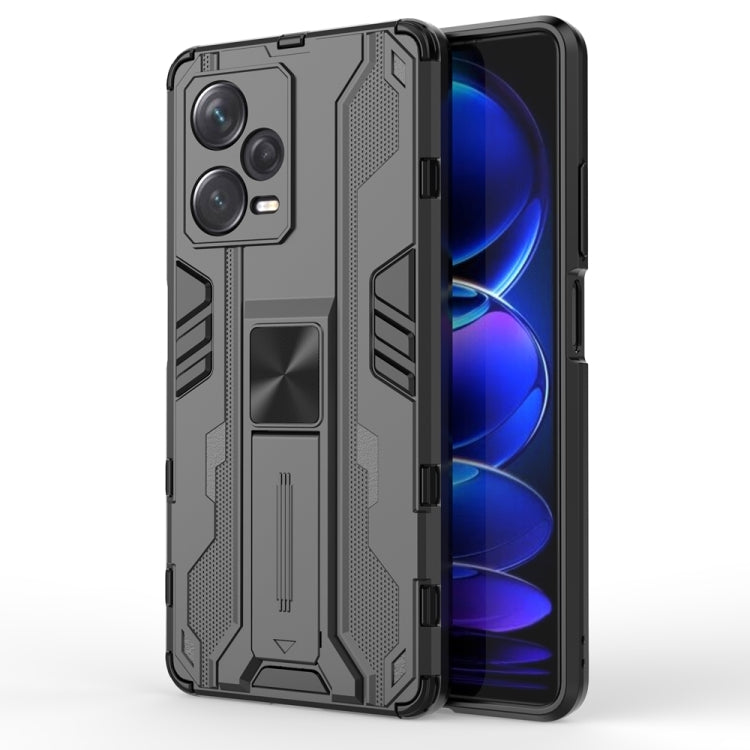 For Xiaomi Redmi Note 12 Pro+ China Supersonic PC + TPU Shock-proof Protective Case with Holder(Black) - Note 12 Pro+ Cases by buy2fix | Online Shopping UK | buy2fix