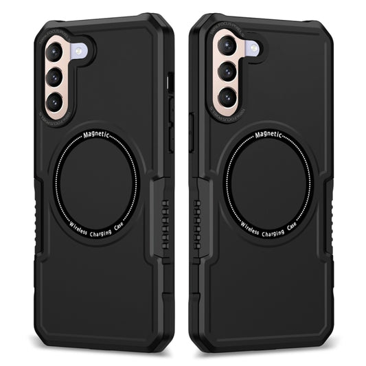 For Samsung Galaxy S21+ 5G MagSafe Shockproof Armor Phone Case(Black) - Galaxy S21+ 5G Cases by buy2fix | Online Shopping UK | buy2fix