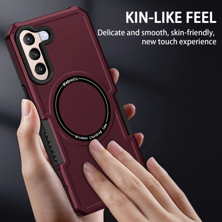 For Samsung Galaxy S21+ 5G MagSafe Shockproof Armor Phone Case(Wine Red) - Galaxy S21+ 5G Cases by buy2fix | Online Shopping UK | buy2fix