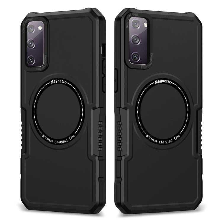 For Samsung Galaxy S20 FE MagSafe Shockproof Armor Phone Case(Black) - Galaxy S20 FE Cases by buy2fix | Online Shopping UK | buy2fix