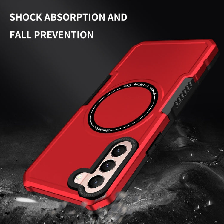 For Samsung Galaxy S21 5G MagSafe Shockproof Armor Phone Case(Red) - Galaxy S21 5G Cases by buy2fix | Online Shopping UK | buy2fix