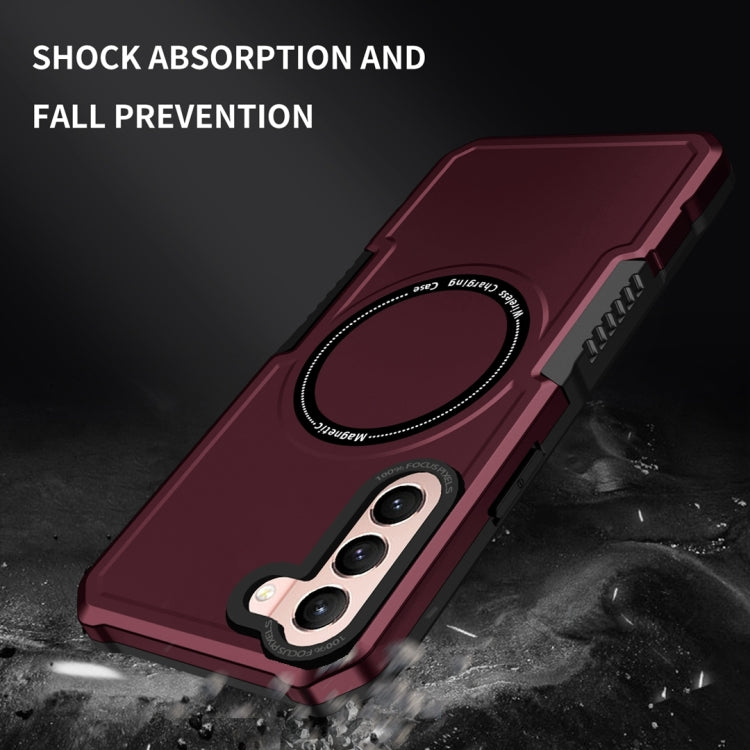 For Samsung Galaxy S21 5G MagSafe Shockproof Armor Phone Case(Wine Red) - Galaxy S21 5G Cases by buy2fix | Online Shopping UK | buy2fix