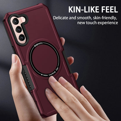 For Samsung Galaxy S21 5G MagSafe Shockproof Armor Phone Case(Wine Red) - Galaxy S21 5G Cases by buy2fix | Online Shopping UK | buy2fix