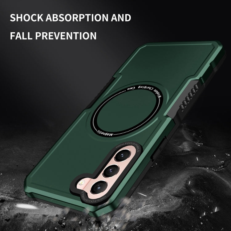 For Samsung Galaxy S21 5G MagSafe Shockproof Armor Phone Case(Dark Green) - Galaxy S21 5G Cases by buy2fix | Online Shopping UK | buy2fix