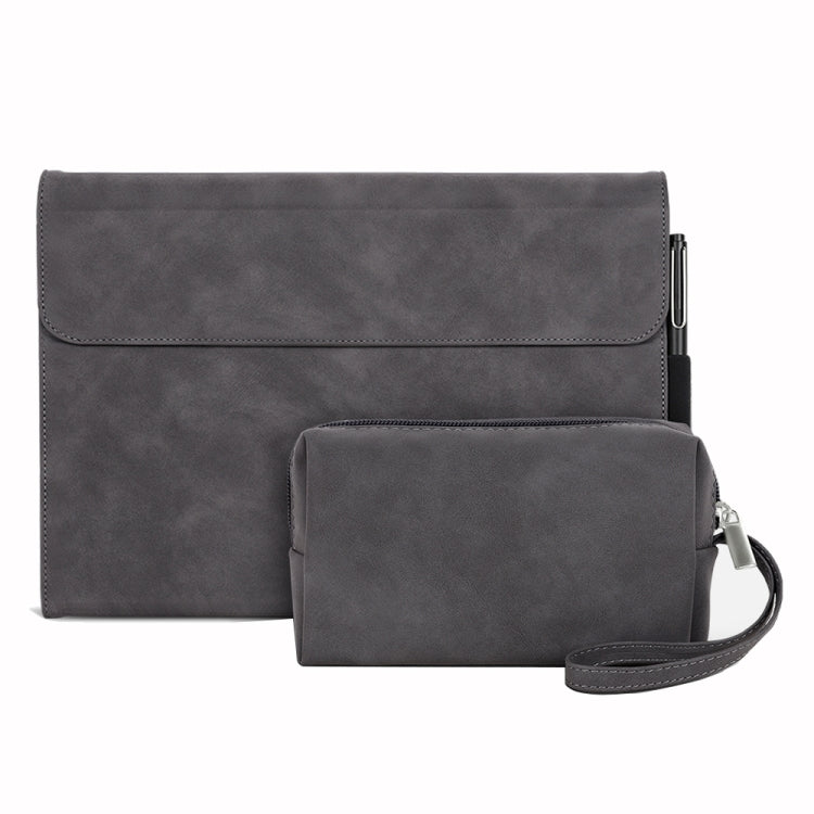 For Microsoft Surface Pro 9 Sheepskin All-Inclusive Shockproof Protective Case with Power Bag(Grey) - Others by buy2fix | Online Shopping UK | buy2fix