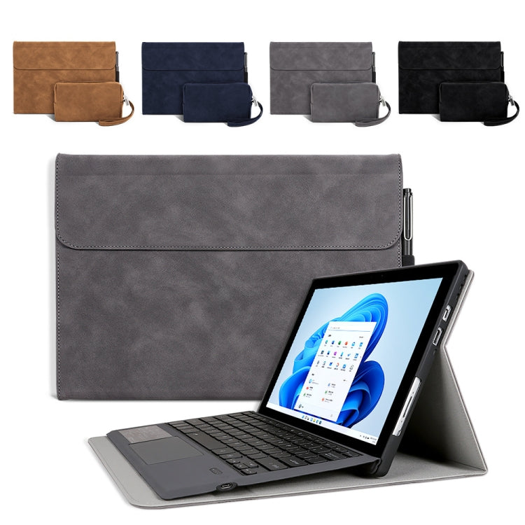 For Microsoft Surface Pro 9 Sheepskin All-Inclusive Shockproof Protective Case with Power Bag(Grey) - Others by buy2fix | Online Shopping UK | buy2fix