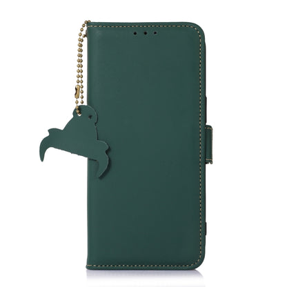 For Samsung Galaxy S22+ 5G Genuine Leather Magnetic RFID Leather Phone Case(Green) - Galaxy S22+ 5G Cases by buy2fix | Online Shopping UK | buy2fix