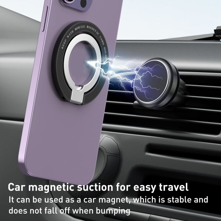Car Magnetic Dual Axis Ring Phone Holder(Bright White) - Ring Holder by buy2fix | Online Shopping UK | buy2fix
