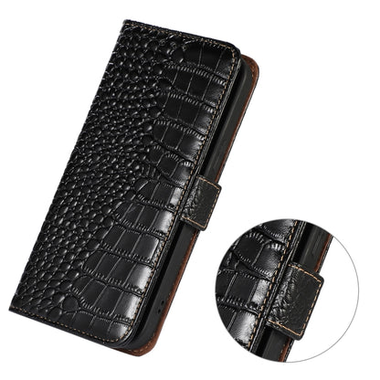 For Honor 80 Crocodile Top Layer Cowhide Leather Phone Case(Black) - Honor Cases by buy2fix | Online Shopping UK | buy2fix