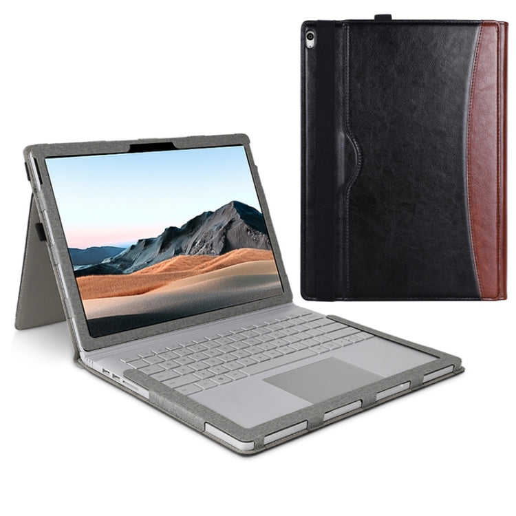 For MicroSoft Surface Book 3 / 2 / 1 15 inch Leather Laptop Case(Black Brown) - Others by buy2fix | Online Shopping UK | buy2fix