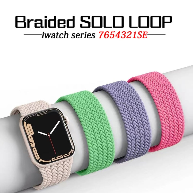 Nylon Single-turn Braided Watch Band For Apple Watch Ultra 49mm / Series 8&7 45mm / SE 2&6&SE&5&4 44mm / 3&2&1 42mm, Length:135mm(Beat Purple) - Watch Bands by buy2fix | Online Shopping UK | buy2fix