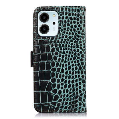 For Honor 80 SE Crocodile Top Layer Cowhide Leather Phone Case(Green) - Honor Cases by buy2fix | Online Shopping UK | buy2fix