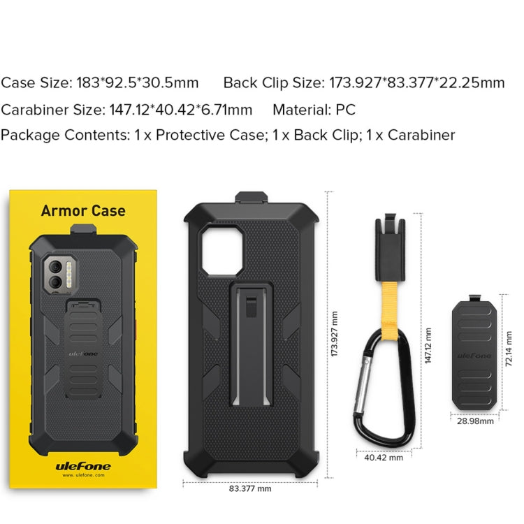 For Ulefone Power Armor X11 Pro Ulefone Back Clip Phone Case with Carabiner(Black) - Ulefone Cases by Ulefone | Online Shopping UK | buy2fix