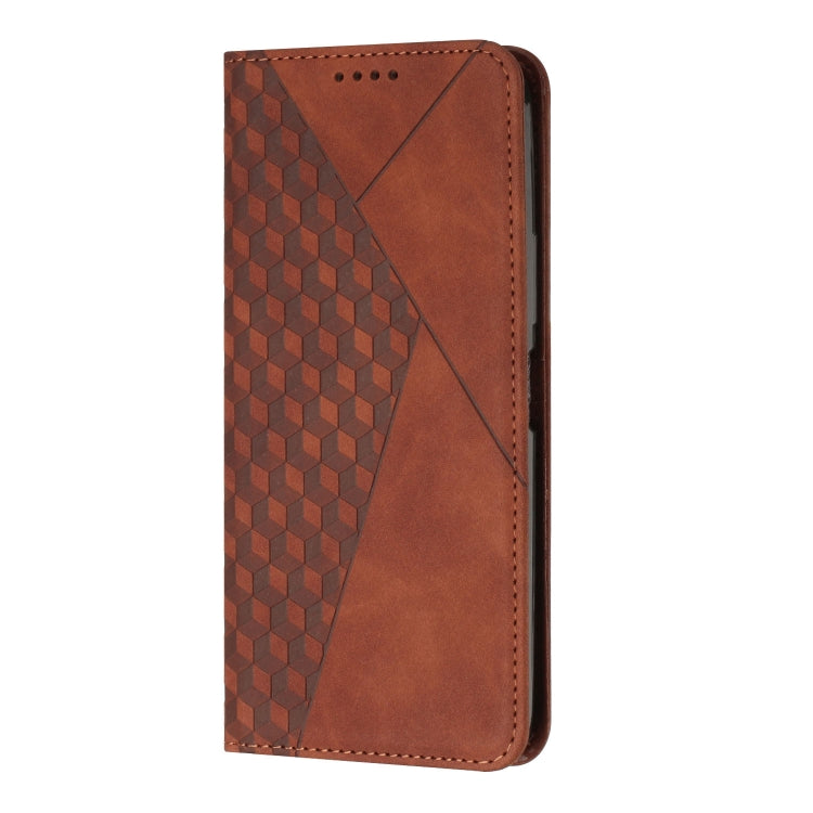 For Xiaomi 13 Diamond Splicing Skin Feel Magnetic Leather Phone Case(Brown) - 13 Cases by buy2fix | Online Shopping UK | buy2fix