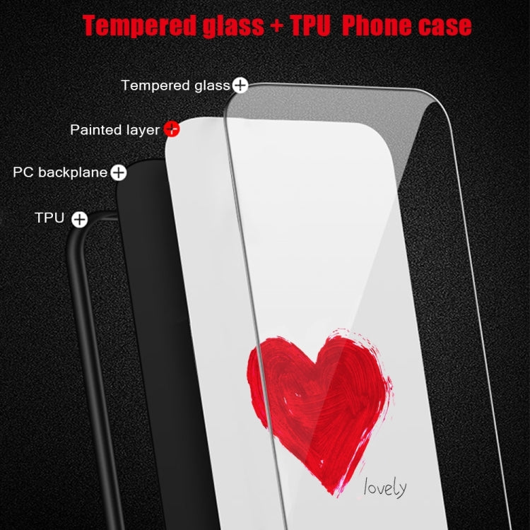 For Xiaomi 13 Colorful Painted Glass Phone Case(Love) - 13 Cases by buy2fix | Online Shopping UK | buy2fix