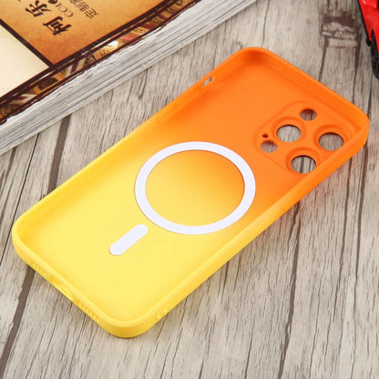 For iPhone 14 Pro Max Liquid TPU Silicone Gradient MagSafe Phone Case(Orange Yellow) - iPhone 14 Pro Max Cases by buy2fix | Online Shopping UK | buy2fix