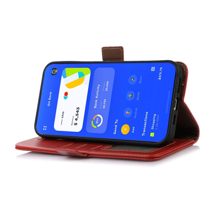 For OnePlus Nord CE 3 Lite Crazy Horse Top Layer Cowhide RFID Leather Phone Case(Red) - OnePlus Cases by buy2fix | Online Shopping UK | buy2fix