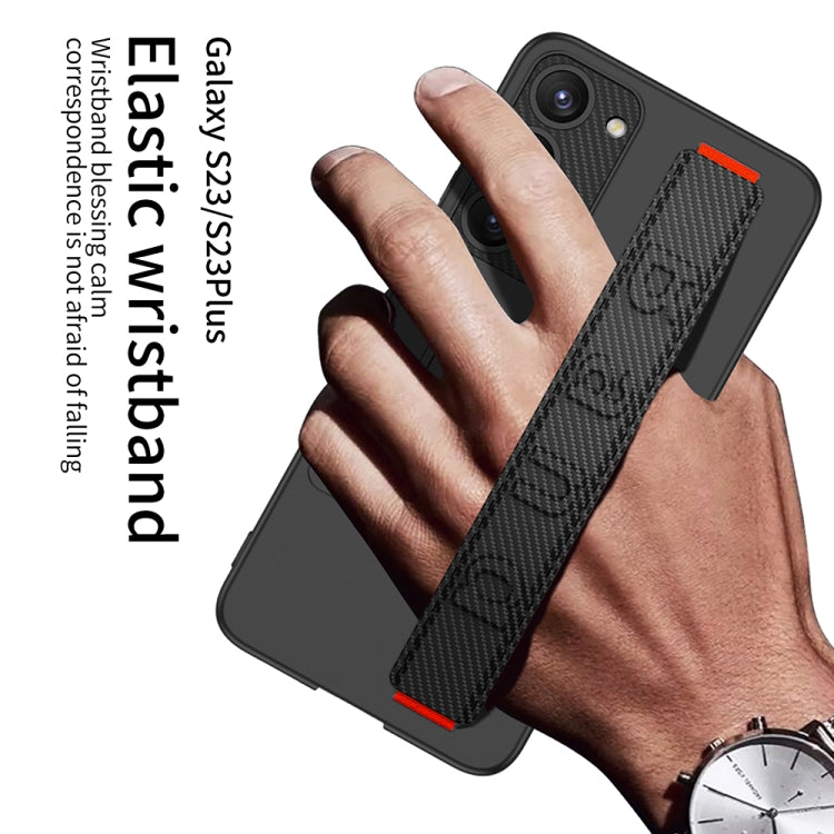 For Samsung Galaxy S23+ 5G GKK Ultra-thin Wristband Shockproof Phone Case with Holder(Black) - Galaxy S23+ 5G Cases by GKK | Online Shopping UK | buy2fix