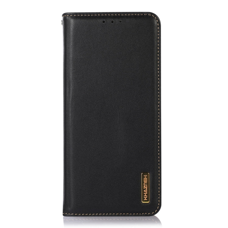 For Motorola Moto G73 5G KHAZNEH Nappa Top Layer Cowhide Leather Phone Case(Black) - Motorola Cases by buy2fix | Online Shopping UK | buy2fix