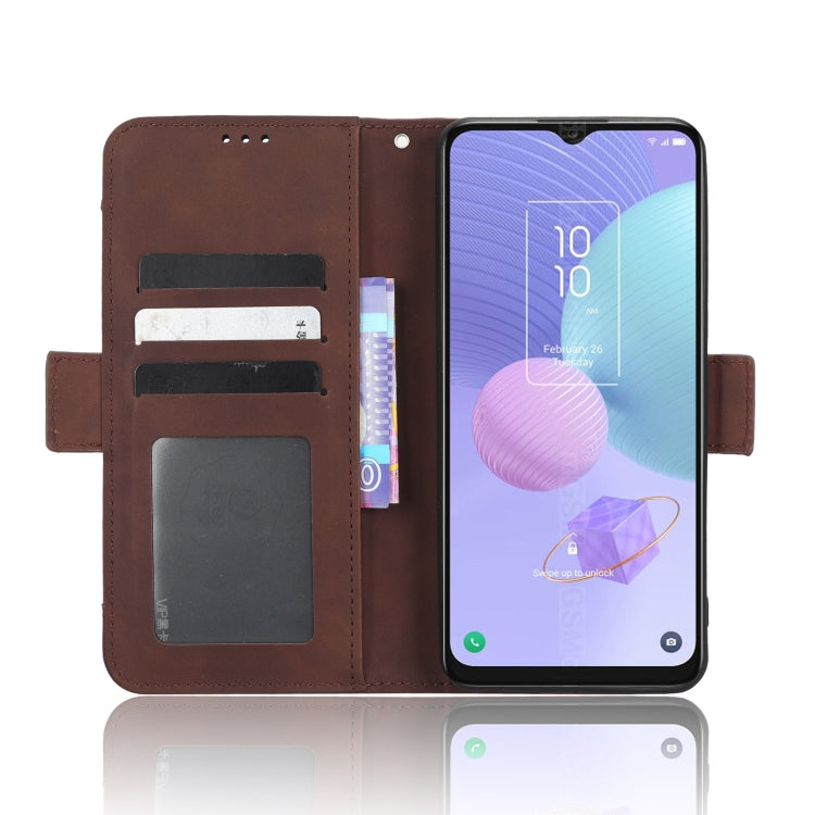 For TCL 405 / 406 T506D Skin Feel Calf Texture Card Slots Leather Phone Case(Brown) - More Brand by buy2fix | Online Shopping UK | buy2fix