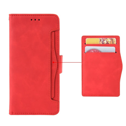 For Google Pixel 7a Skin Feel Calf Texture Card Slots Leather Phone Case(Red) - Google Cases by buy2fix | Online Shopping UK | buy2fix