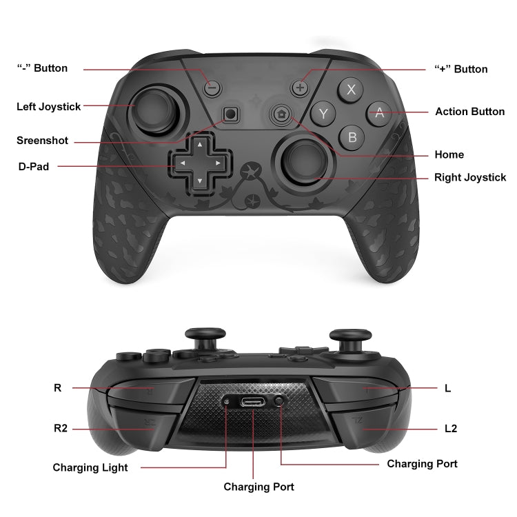 798B Bluetooth 5.0 Wireless Game Controller for Nintendo Switch(Black) - Gamepads by buy2fix | Online Shopping UK | buy2fix